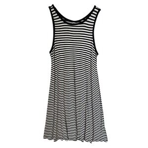 Old Navy Striped Tank Dress Casual‎ Comfy Black/White Large Beach Cover Up